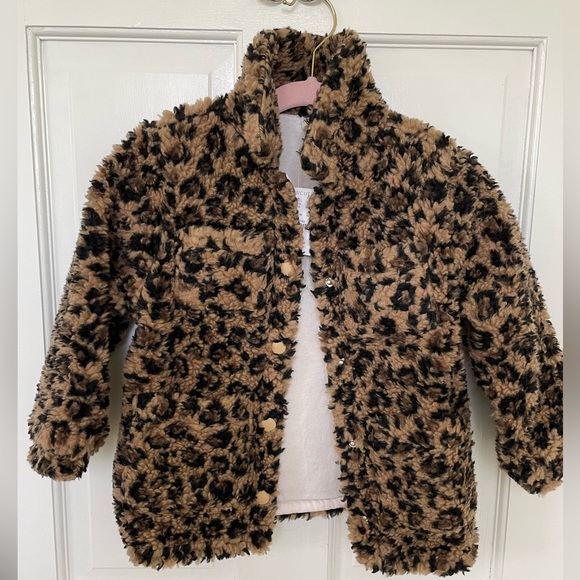J. Crew Other - J. Crew Crewcuts Girls' Shirt Jacket in Leopard
Sherpa Lightweight XXS Brwn